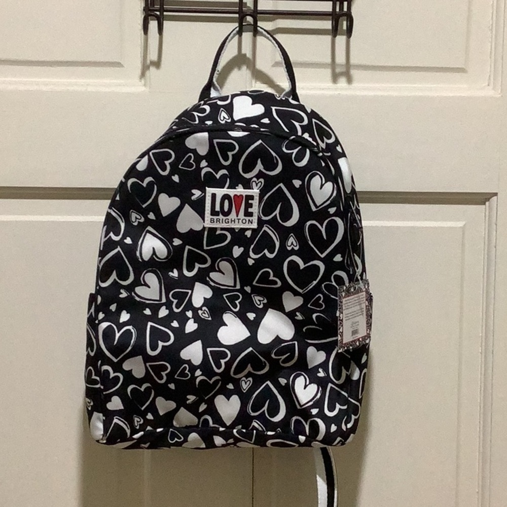 Brighton Black and White Heart Pattern Backpack New with tags